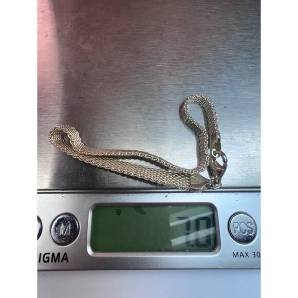 Estate Sterling Silver 925 Mesh Bracelet 6.5in Italy Marked 925 Lobster Clasp - Picture 6 of 8